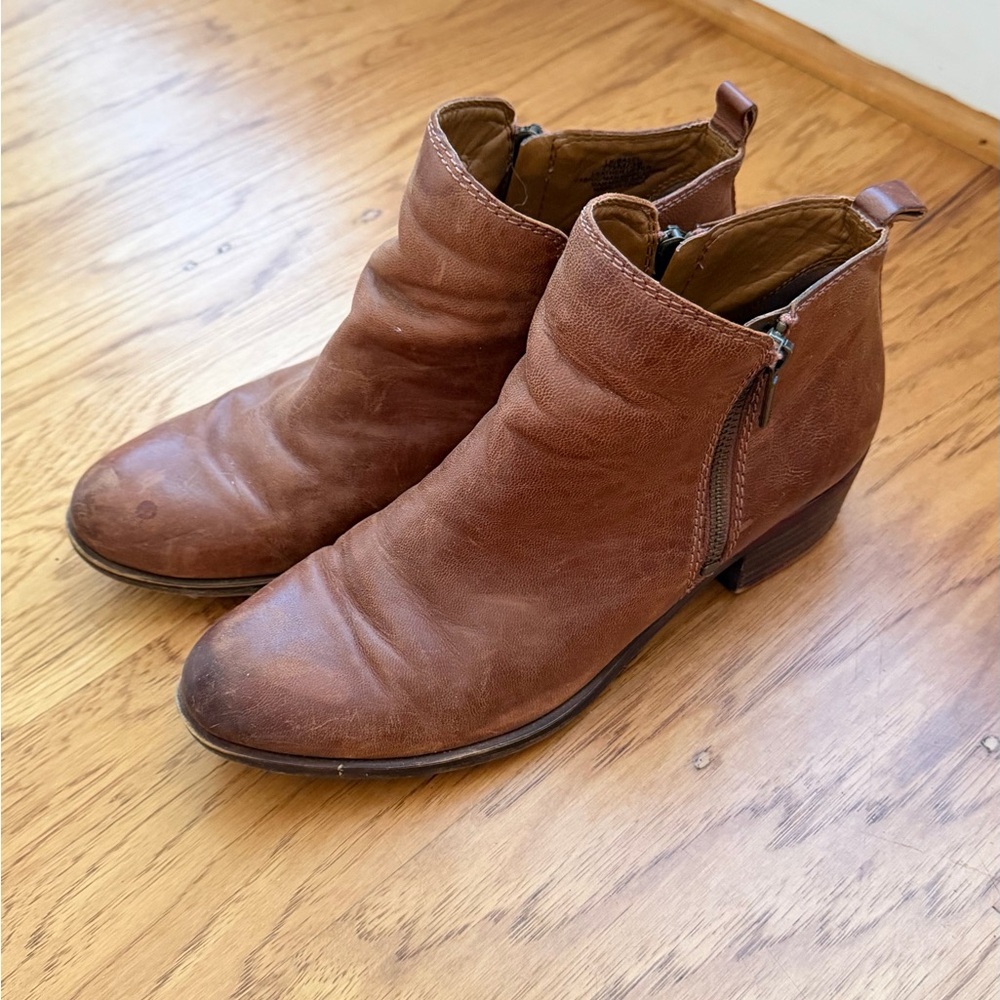 Brown Leather Lucky Brand Ankle Boots